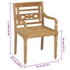 vidaXL Столове Батавия с възглавници, 4 бр, тиково дърво масив