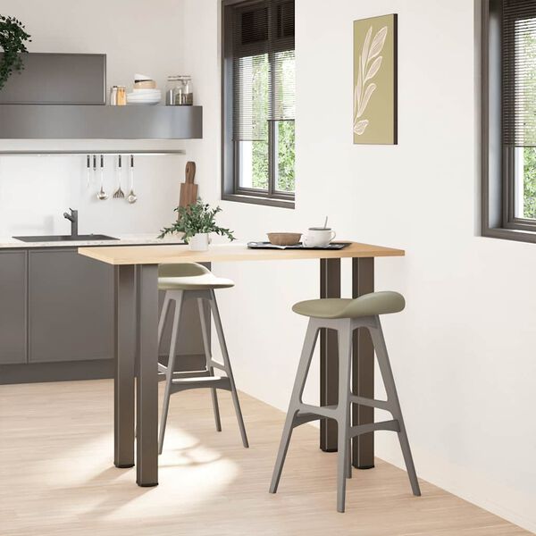 vidaXL Крака за бар маса, 4 бр., естествена стомана, 100-102 см, стомана