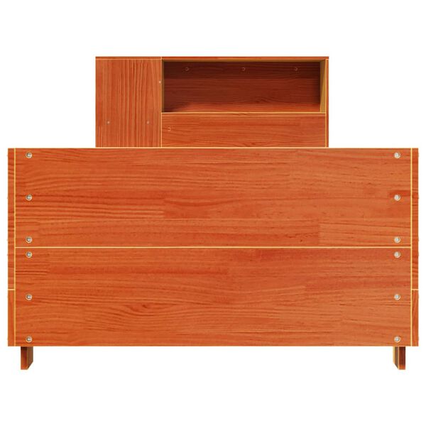 vidaXL Рамка за легло без матрак, восъчнокафяв, 75x190 см, бор масив