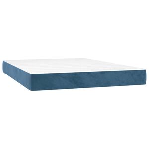 vidaXL Матрак за легло с покет пружини средна твърдост тъмносин 140x190x20 см кадифе
