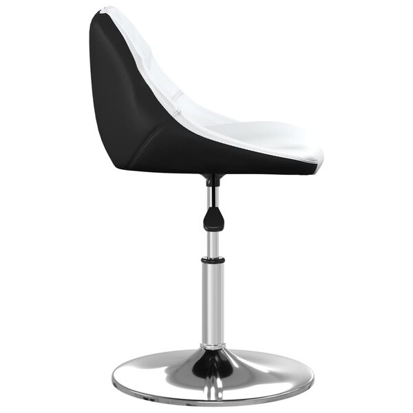 vidaXL Трапезен стол, бяло и черно, изкуствена кожа