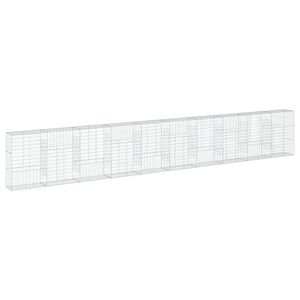 vidaXL Габионна кошница с покритие, 1000x50x150 см, поцинковано желязо