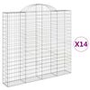 vidaXL Габионни кошници арка 14 бр 200x30x180/200см поцинковано желязо