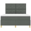 vidaXL Легло с пружинирана основа Тъмен сив 140 x 200 cm текстил