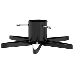 vidaXL Статив за коледно дърво 1.73 Черно 49 x 49 x 15,5 см Стомана