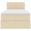 vidaXL Легло с място за съхранение и LED Кремав 90 x 190 cm текстил