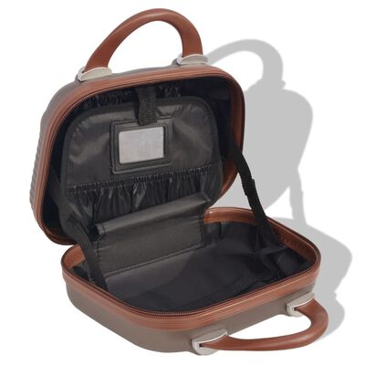 vidaXL Комплект от 4 броя твърди куфари на колелца, цвят кафе