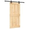 vidaXL Преплъзваща се врата 95 x 210 cm Естествено и черно