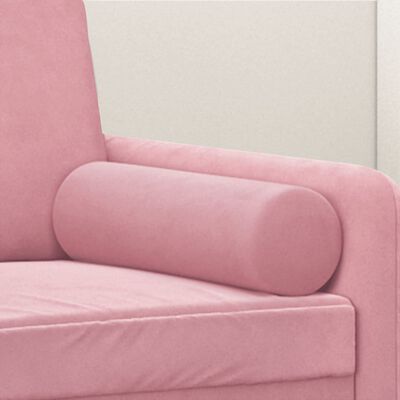 vidaXL Декоративни възглавници, 2 бр, розови, Ø15x50 см, кадифе
