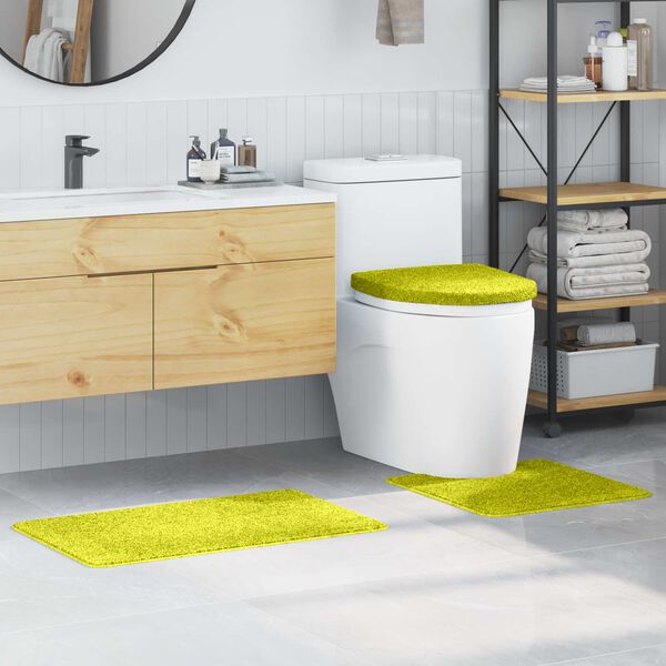 vidaXL Комплект антислип килими за баня 3 pcs Зелен ПП