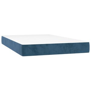 vidaXL Матрак за легло с покет пружини средна твърдост тъмносин 120x200x20 см кадифе