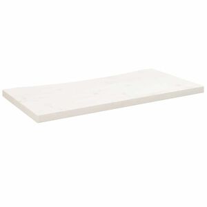 vidaXL Плот за бюро, бял, 80x40x2,5 см, борово дърво масив