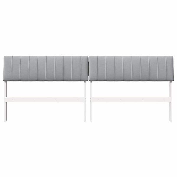 vidaXL Тапицирана табла Светлосиво 200 cm Солидно борово дърво