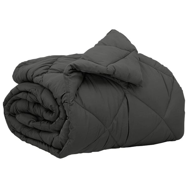 vidaXL Пълно годишно юрганче Антрацит 220 x 140 cm Микрофибър