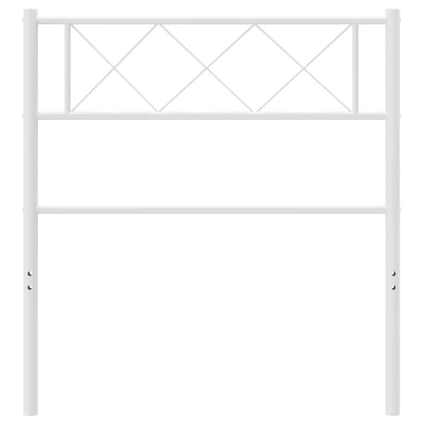 vidaXL Метална резервна табла за легло, бяла, 90 см