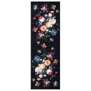 vidaXL Килим за кухня Черно 180 x 60 cm Кадифе