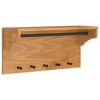 vidaXL Стенна закачалка за палта SANDNES 87x30x42 см, масивна дървесина, бор
