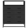 vidaXL Шкаф с чекмеджета Черен 70x41x83,5 cm Инженерна дървесина