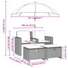 vidaXL 2-местен градински диван с чадър и табуретки бежов полиратан