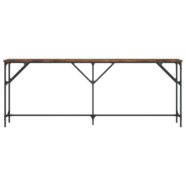 vidaXL Конзолна маса, опушен дъб, 200x29x75 см, инженерно дърво