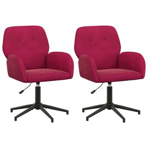 vidaXL Въртящи се бюра столове 2 бр. 54 x 55 x 90 см Виненочервен