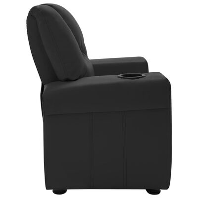vidaXL Детско наклоняемо кресло, изкуствена кожа, черно