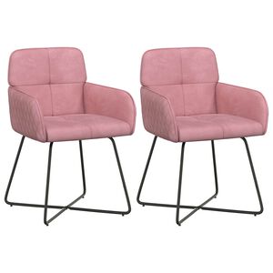 vidaXL Обедени столове 2 pcs Кадифе Розово 59 x 56,5 x 86 см