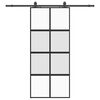vidaXL Плъзгаща се врата с комплект обков Черно 90x205 cm