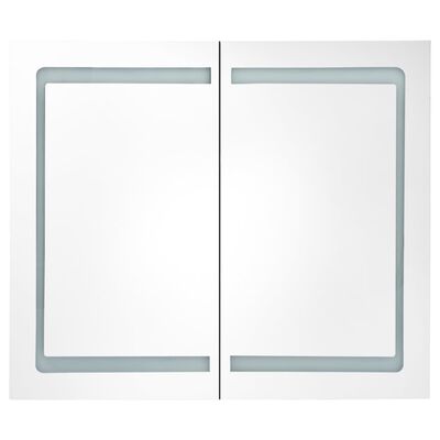 vidaXL LED шкаф с огледало за баня, 80x12,2x68 см