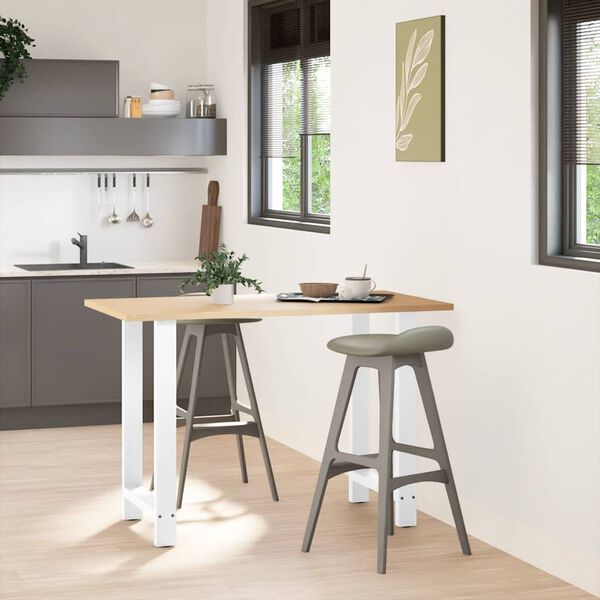 vidaXL Крака за бар маса, бели, 2 бр., 60 x (90-91) см, стомана