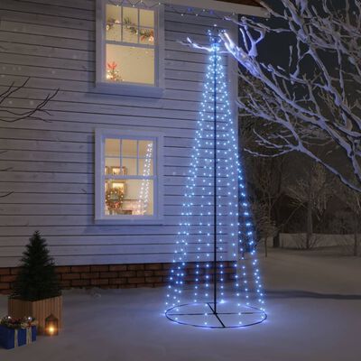 vidaXL Конусовидна елха, синя, 310 LED, 100x300 см