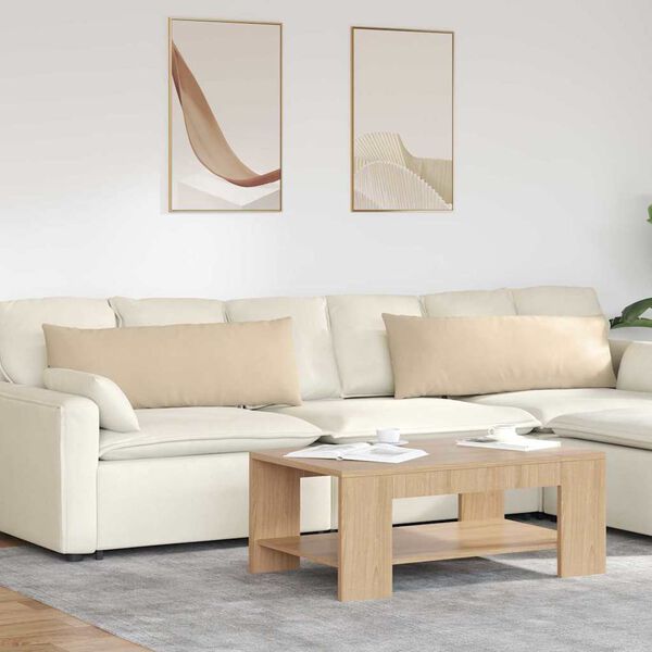 vidaXL Диван възглавници 2 pcs Крем 120 x 40 cm текстил