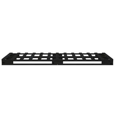 vidaXL Легло от палети, черно, 90x190 см, бор масив, Single