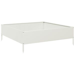 vidaXL Градинско повдигнато легло, бяло, 100x100x33,5 см, стомана