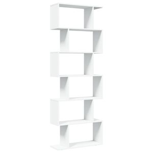 vidaXL Разделител за стая / библиотека, бял, 6 нива, 70x24x193 см
