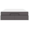vidaXL Рамка за легло с матрак с матрак 2 pcs Сив ПВЦ