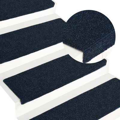 vidaXL Стелки за стъпала, 15 бр, пънч тъкан, 65x21x4 см, сини