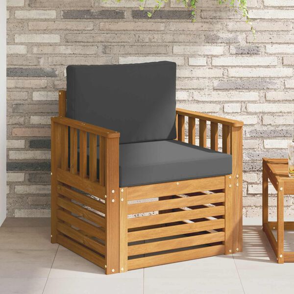 vidaXL Комплект дивани за открито Солидно акациево дърво и полиестер