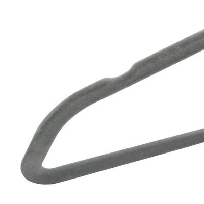 vidaXL 20 бр Комплект закачалки за дрехи антиплъзгащи сиво кадифе