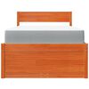 vidaXL Легло с чекмеджета и матрак восъчнокафяво 100x200 см бор масив