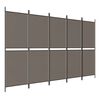 vidaXL Параван за стая, 5 панела, антрацит, 250x200 cм, текстил