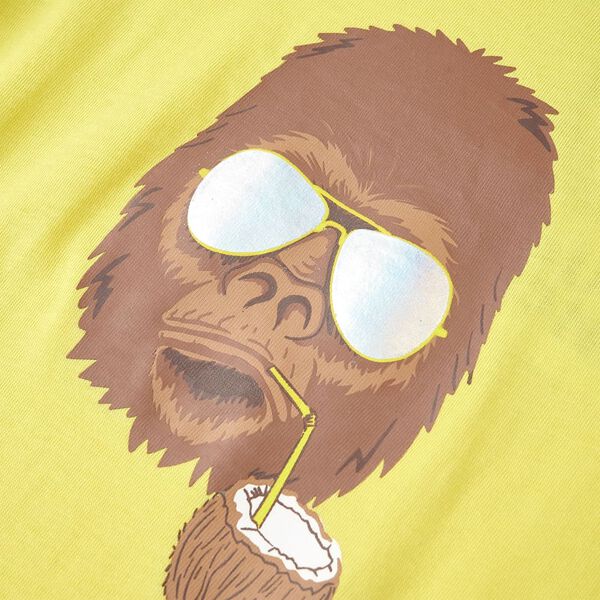 Детска тениска с къс ръкав, жълта, 92