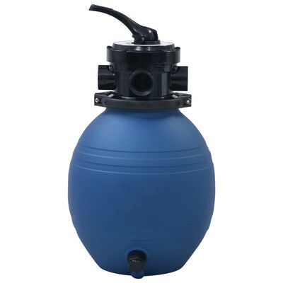 vidaXL Пясъчен филтър за басейн, 4 позиционен клапан, син, 300 мм