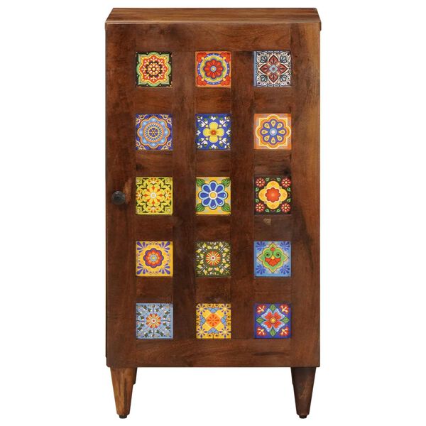 vidaXL Служебен шкаф Орех 40 x 33 x 75 см Солидно мангово дърво