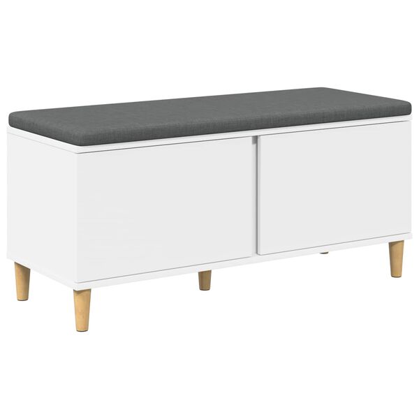 vidaXL Пейка за коридор с възглавница с врата Бяло 100 x 38 x 46 см