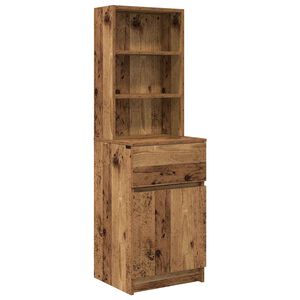 vidaXL Нощно шкафче от старо дърво 39x35x125 cm Инженерна дървесина