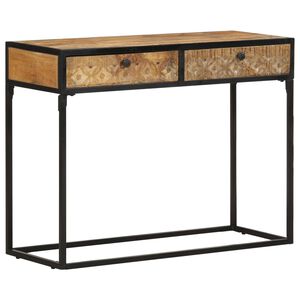 vidaXL Конзолна маса, 100x35x75 cм, мангово дърво масив