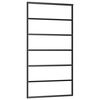 vidaXL Плъзгаща врата, ESG стъкло и алуминий, 102x205 см, черна