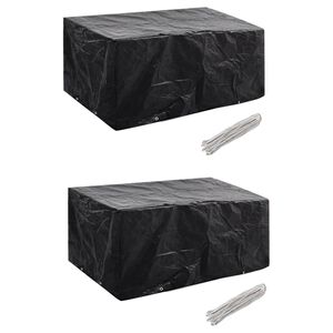vidaXL Калъфи за полиратанова градинска мебел 2 бр 8 капси 180x140 см