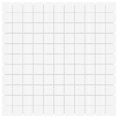 vidaXL Плочки тип мозайка, 11 бр, бяло, 30х30 см, стъкло
